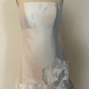 Womens White Oleg Strapless Dress, Size 8, Bridal
